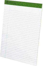Ampad 100% Recycled Perforated Ruled 50 Sheet 8 1/2 x 11 3/4 Inch White Pads 12 Pack (20-172)