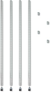 Alera ALE Stackable Posts For Wire Shelving, 36" High, Silver (Pack of 4)