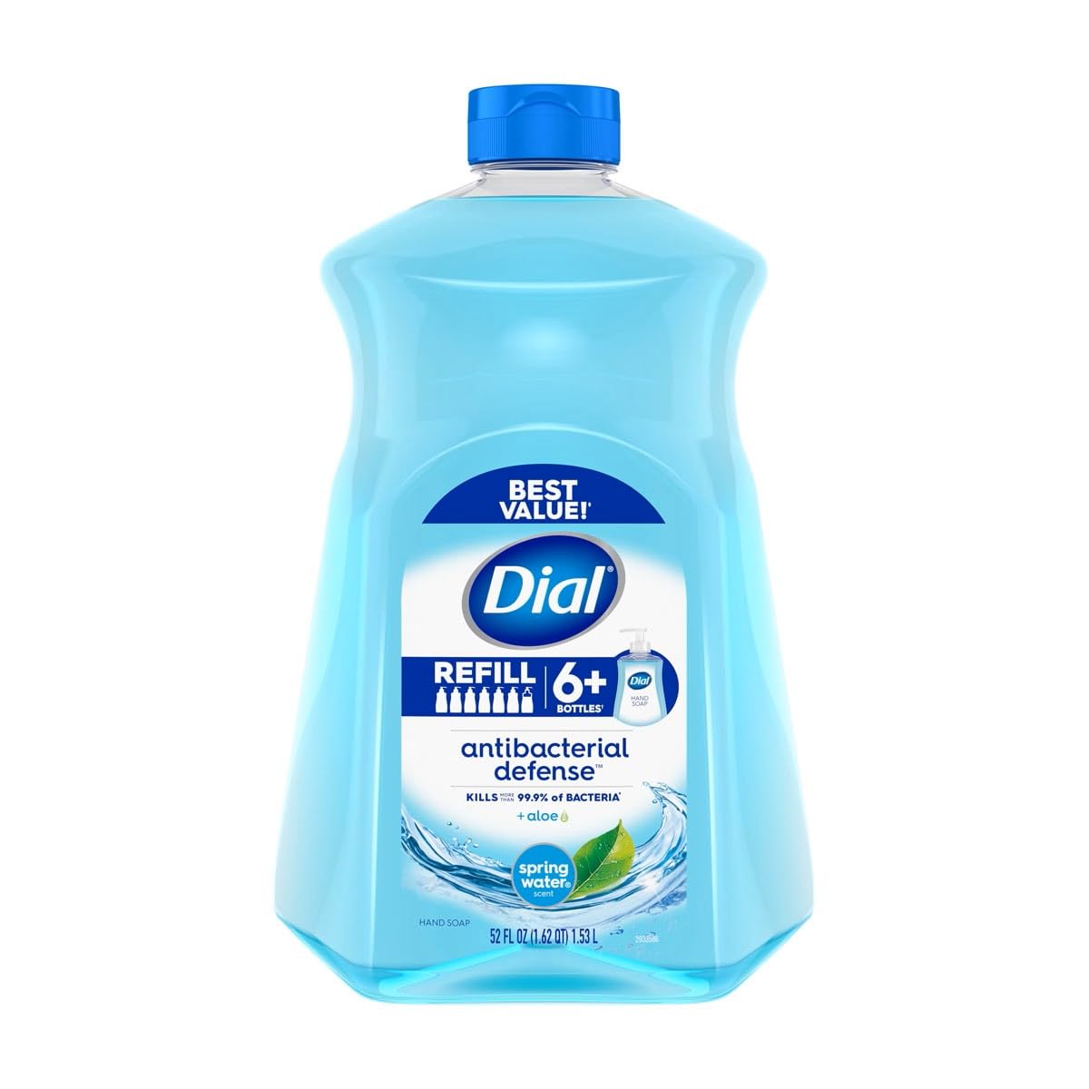 Antibacterial Hand Soap with Moisturizer by Dial – 52 Fl Oz (Pack of 1), Model 49191