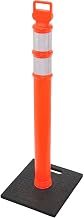 Global Industrial Portable Reflective Delineator Post with Square Base, 45"H, Orange