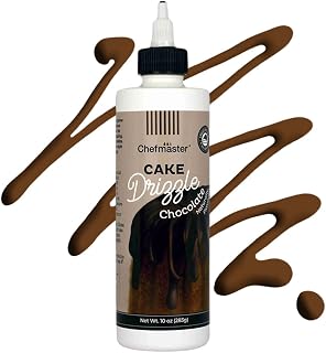 Chocolate-Flavored Cake Drizzle by Chefmaster, Edible Cake Drip Frosting for Decorating, Drip for Cakes, Cupcakes, Cookies, Donuts, 10 oz