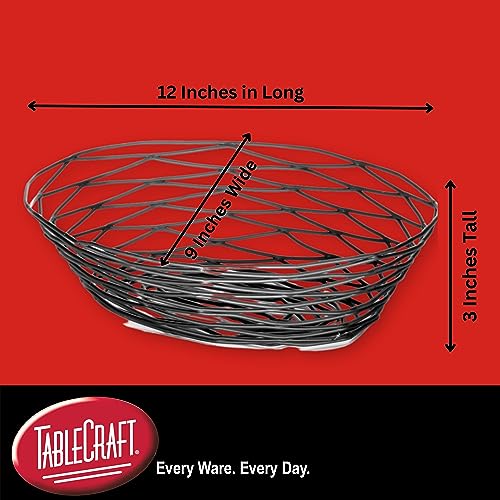 Tablecraft 11.75" x 9" x 3.5" / Black / Modern Bread & Serving Baskets
