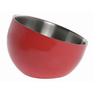 Serving Bowl Red Stainless Steel with Double Walls Angled - 9 1/2 Dia by HUBERT – Stainless Steel, Red, Model TBD-2-RED