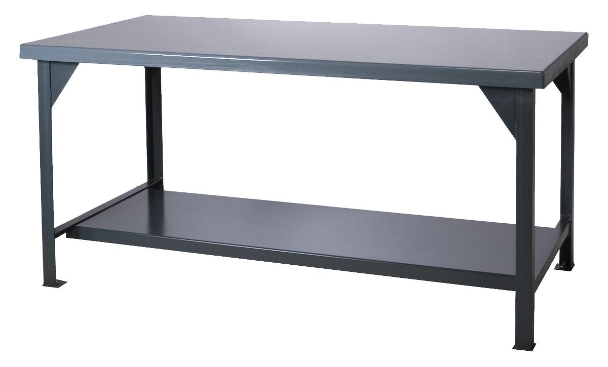 Heavy Duty Workbench by Durham – One Size, Steel/Iron, Gray, Model DWB-3672-95