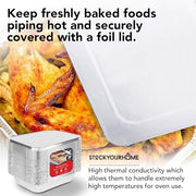 Stock Your Home 20 Pack W/ Lids / Silver / 96.0 ounces Disposable Cookware