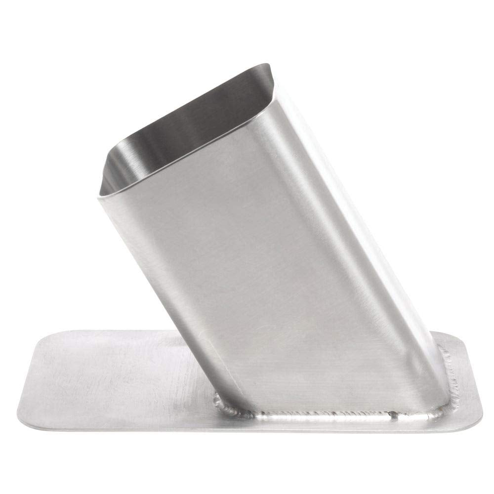 Stainless Steel Closed Bottom Tong Holder - 3 3/10"W x 5 3/4"D x 4"H by HUBERT – Stainless Steel, Gray, Model SSTH-6X3X4