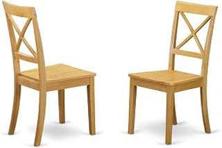 Furnifact Dining Chair with High Back, Wooden Kitchen Chair for Dining Room Table, Farmhouse Dining Chairs, Oak, Set of 2