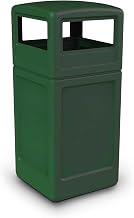 Commercial Zone-73295399 PolyTec 42 Gallon Square Waste Container with Dome Lid Color: Green