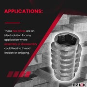 E-Z LOK 5/16"-18 Internal Threads, 0.789" / Silver / Tapping(Pack of 50) Threaded Inserts