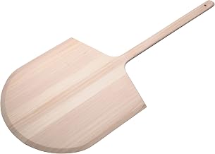 Winco 18" x 19" Tan Wood Pizza Peel