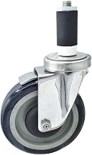 BK Resources 5" Polyurethane 1-1/4" Expanding Stainless Steel Stem Swivel Caster for Work Tables with Top Lock Brake, NSF, 300lb Capacity Per Wheel