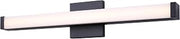 Canarm Serene Coast 24-Inch LED Square Bath Vanity Light – Matte Black Accents, Frosted Acrylic Shade Modern Dimmable Bathroom Lighting for Makeup, Grooming, and Daily Routine