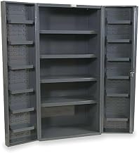 Durham Heavy Duty Welded 14 Gauge Steel Cabinet with 12 Door Shelves, DC36-4S12DS-95, 900 lbs Capacity, 24" Length x 36" Width x 72" Height, 4 Shelves