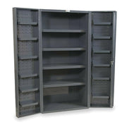 Heavy Duty Welded 14 Gauge Steel Cabinet with 12 Door Shelves by Durham – 36 x 24 x 72 inches, Alloy Steel, Grey, Model DC36-4S12DS-95