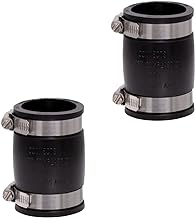 Fernco 1056-150 1-1/2-in. Flexible PVC Pipe Coupling for Cast Iron and Plastic Plumbing Connections 2-Pack