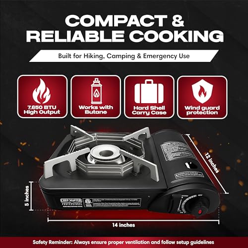 Chef Master Stove & 4 Fuel Canisters Camping Stoves