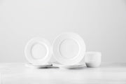Ornament Bone China by Fortessa – 12 Piece Dinnerware Set (Service for 4), Bone China, White, Model 12PPS-FBC-ORNA