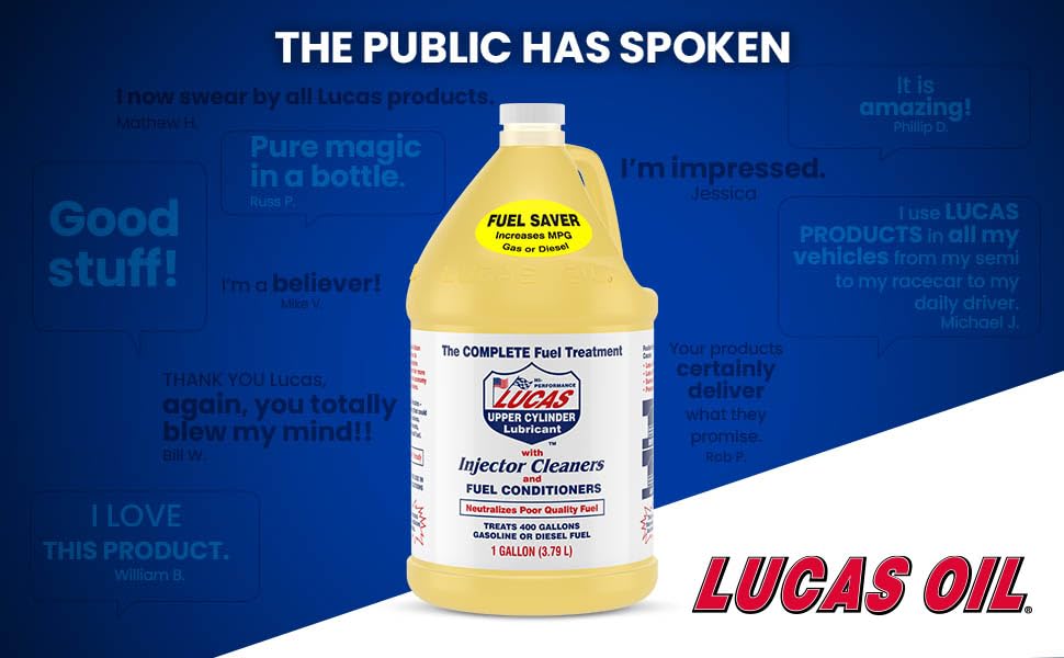 Fuel Treatment - 1 Gallon by Lucas Oil – 128 Fluid Ounce, Blend, clear yellow, Model 10013