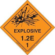 Labelmaster SLEXP12E Explosive 1.2 E Label, Vinyl, Hazmat, 4" x 4" (Pack of 500)