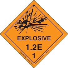 Labelmaster SLEXP12E Explosive 1.2 E Label, Vinyl, Hazmat, 4" x 4" (Pack of 500)