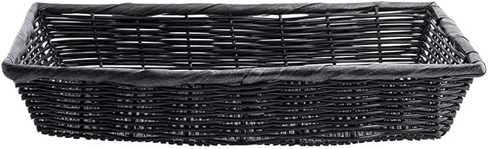 TableCraft 2489 Basket, 16" x 11" x 3", Rectangular, Hand-Woven, Polypropylene Cord, Black, 6 Each per case