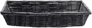 TableCraft 2489 Basket, 16" x 11" x 3", Rectangular, Hand-Woven, Polypropylene Cord, Black, 6 Each per case