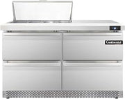 SW48-8C-FB-D Sandwich Unit, 48" W, With 8 Pan Top Openings, Front Breathing, Four Drawers & 19" Cutting Board