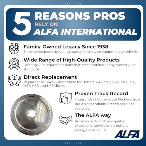 ALFA 13" Diameter, 2 Mounting Hole / Replace Hobart# 00-914753, Stainless Steel / 1 Cheese Slicers