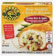 Barber Foods Creme Brie and Apple Stuffed Chicken Breast, 6 Ounce -- 20 per case.