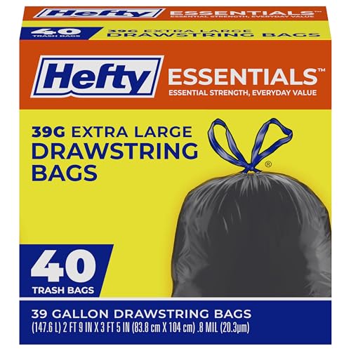 Hefty Extra Large (39 Gallon ) / 40 Count (Pack of 1) / Black Trash Bags