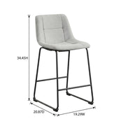 Gray Diam Counter Height Upholstered Dining Chairs Set of by Starlight Canyon Home – Iron, Fabric, Grey, Pack of 2