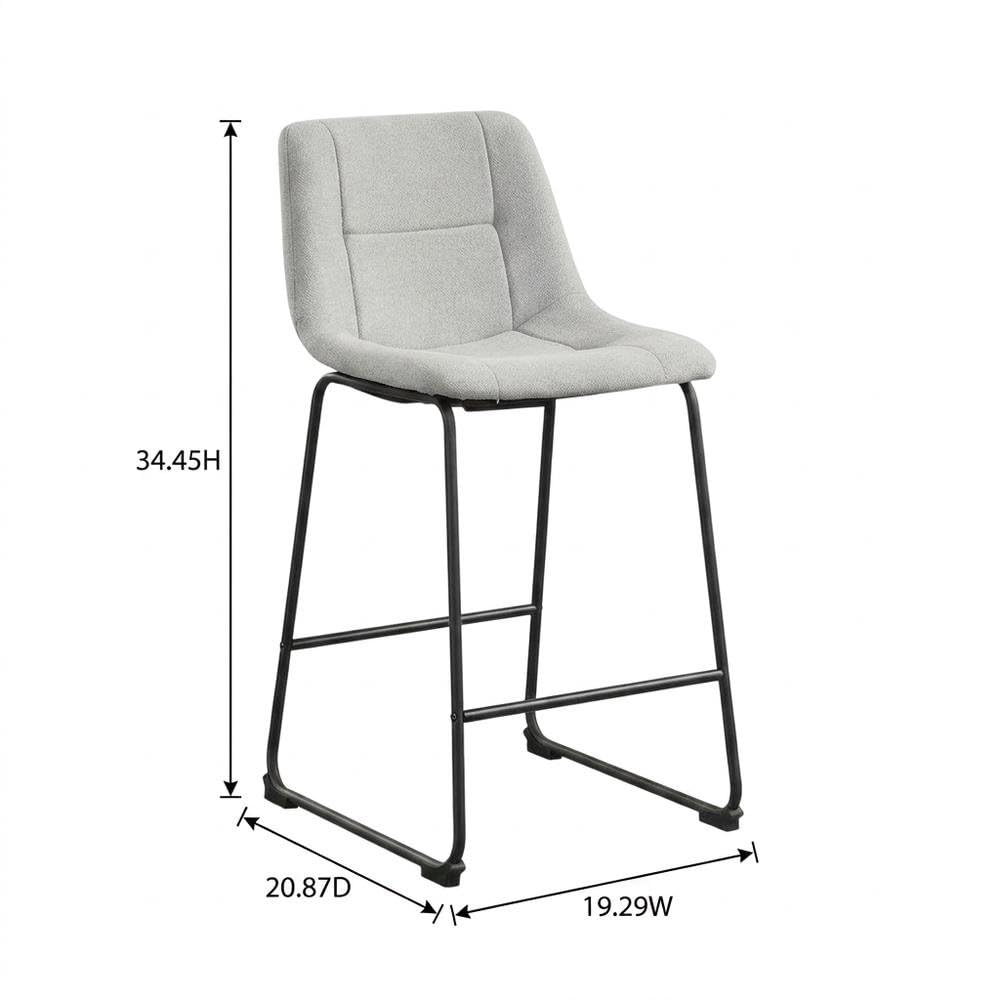 Gray Diam Counter Height Upholstered Dining Chairs Set of by Starlight Canyon Home – Iron, Fabric, Grey, Pack of 2
