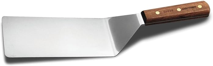 Dexter Russell S8699 Traditional (16420) Steak Turner, 8" x 4", stiff, offset, stainless steel blade, rosewood handle, Made in USA‍​​‌‌‌‌​‍​​‌‌​‌‍​​‌‌​​‍​​‌‌‌‌​‍​‌​​‌​‍​​‌‌‌‌‍​​‌‌‌‌‍​​‌‌​​‍​​‌‌‌
