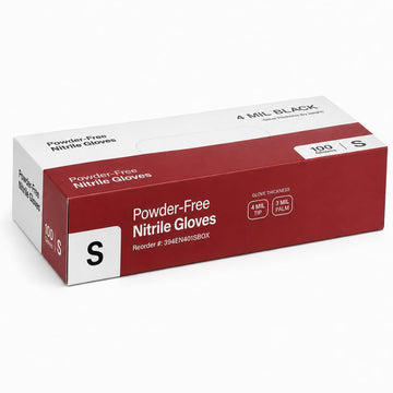 Nitrile Black Disposable Gloves 4 Mil Powder-Free Small by Glownary – Large, Vinyl, Blue, Pack of 1000, Model 394en401sbox