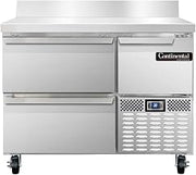 CRA43-BS-D Refrigerated Base Worktop Unit, 43" W, With Backsplash & Drawers