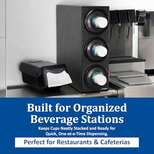 San Jamar 3 Tiers / Black / Black Trim Rings Cup Carriers