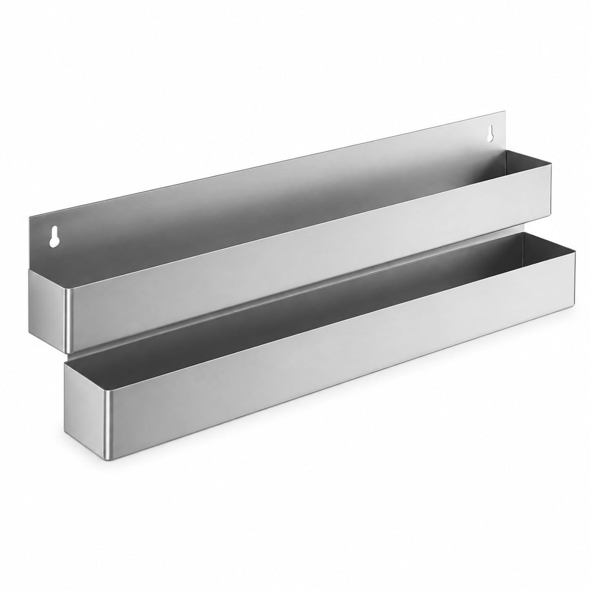 Glownary Stainless Steel Double Tier Speed Rail – 42 Inches, Silver, 21 Gauge, Wall Mount, 20 Bottle Capacity