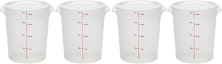 Cambro Food Storage Containers with Lids (BPA-Free) - 4 Quart - Food Grade Buckets with Lids (4 Pack) - For Dough Proofing and Brining (Translucent)