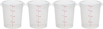 Cambro Food Storage Containers with Lids (BPA-Free) - 4 Quart - Food Grade Buckets with Lids (4 Pack) - For Dough Proofing and Brining (Translucent)