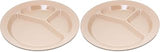 Carlisle FoodService Products Divided Plate with 3 Compartments for Home and Restaurant, Melamine, 11 Inches, Tan (Pack of 2)