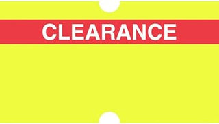 HUBERT Yellow Label with Reversed Red Print Clearance for HUBERT 1-Line Pricing Gun - 21mmL x 13mmH, 16 Sleeves