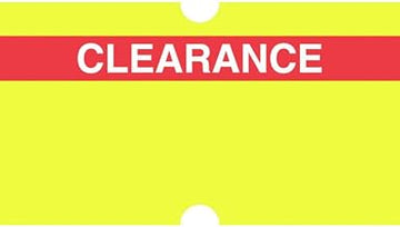 HUBERT Yellow Label with Reversed Red Print Clearance for HUBERT 1-Line Pricing Gun - 21mmL x 13mmH, 16 Sleeves