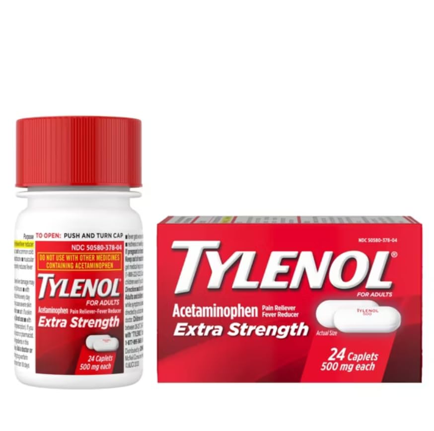 Extra Strength Pain Reliever by Tylenol – 24 Count (Pack of 3), Pack of 3