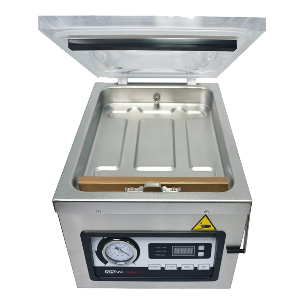 Vacuum Food Packaging Machine by Atmovac – Stainless Steel, silver, Model DIABLO 12
