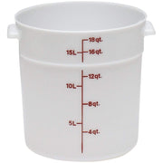 Storage Container by Cambro – 18.0 quarts, Polyethylene, White, Model RFS18148