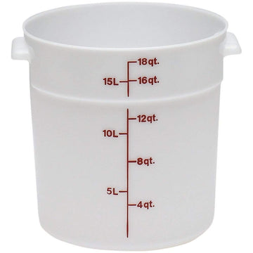 Storage Container by Cambro – 18.0 quarts, Polyethylene, White, Model RFS18148
