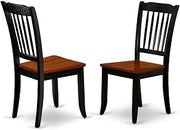 Furnifact Wood Dining Chair with Cherry-Finish Seat and Black Metal Legs, Kitchen Chair for Dining Room Table Set, Set of 2