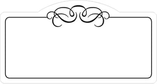 HUBERT Deli Tag Write on Style with Black Scroll Design White Heat Resistant Merchandising Tags - 4" L x 2 1/8 H, 12/Bag