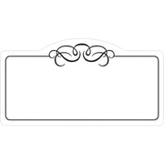 Deli Tag Write on Style with Black Scroll Design White Heat Resistant Merchandising Tags - 4" L x 2 1/8 H by HUBERT – 4 x 2.125 inch, Vinyl, White, Pack of 12, Model 28285