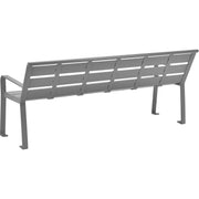 6' Outdoor Park Bench with Back by Global Industrial – 6'L, Steel, Gray, Model 436975GY